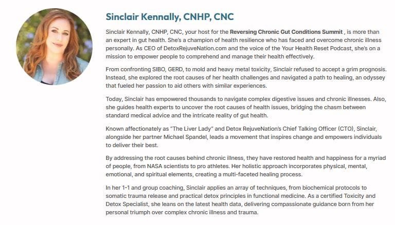 Summit Host: Sinclair Kennally, CNHP, CNC