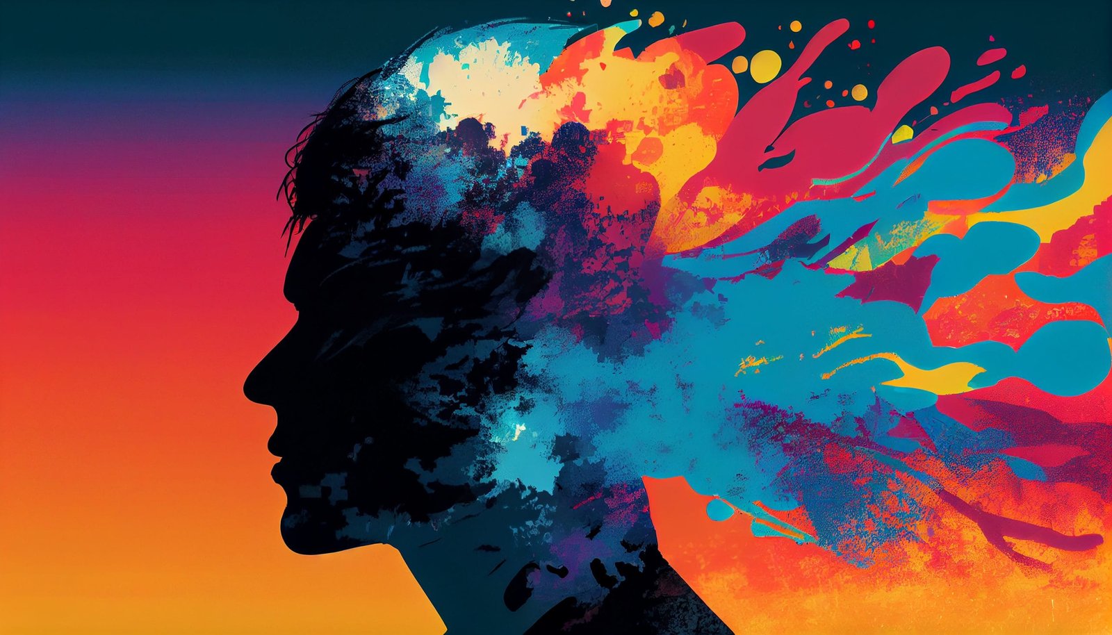 silhouetted coloured head